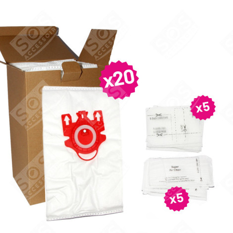 Pack 20 sacs fjm + 5 filtres