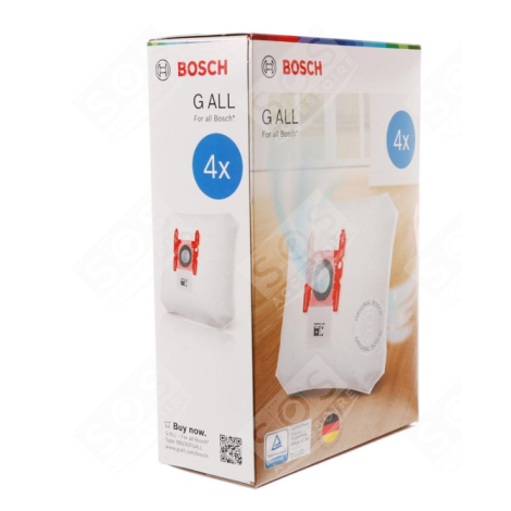 Boite de 4 sacs type G d'origine 200X155 mm